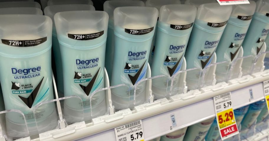 degree deodorant sticks on shelf