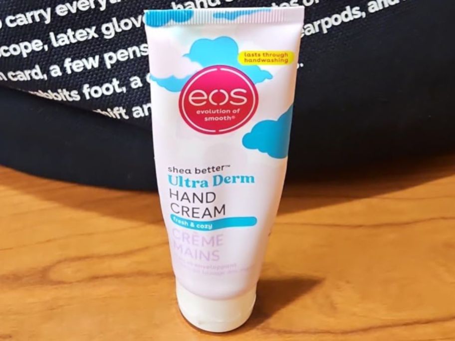 A tube of eos Hand Cream 