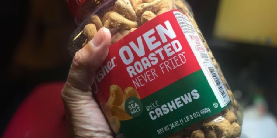 Fisher Nuts Oven Roasted Cashews 24oz Can Only $11.66 Shipped on Amazon