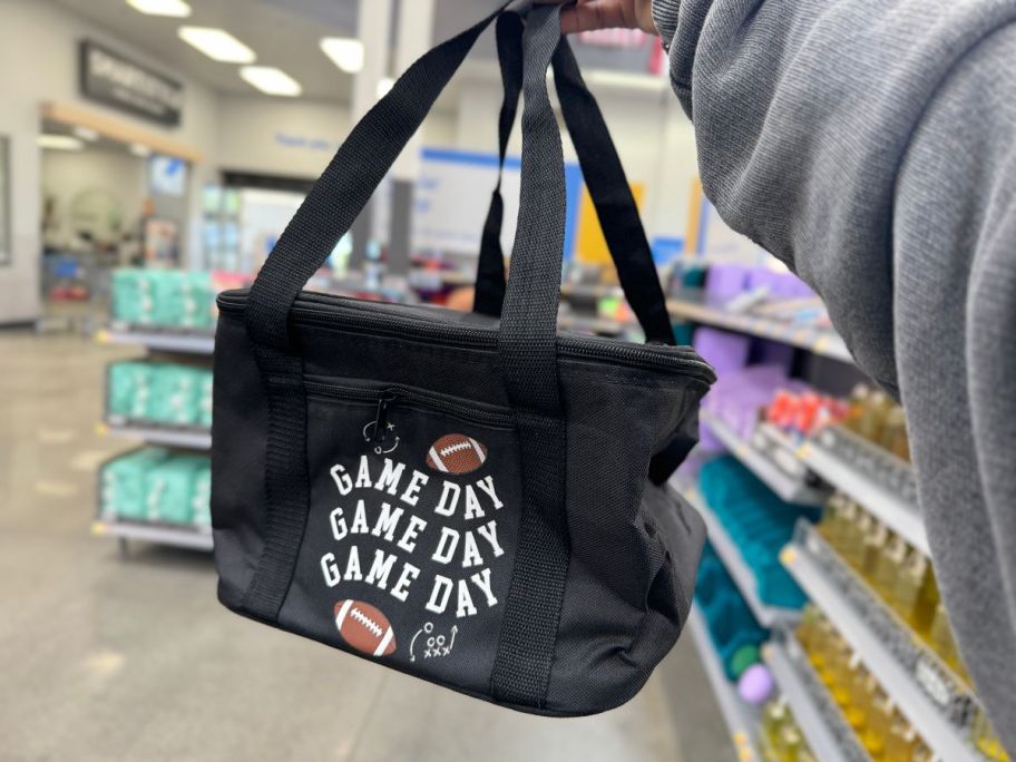black game day cooler bag