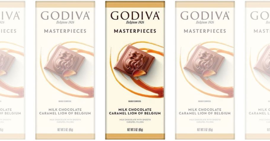 a godiva milk chocolate caramel bar