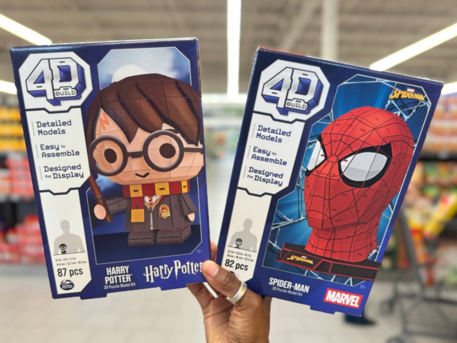 hand holding Harry Potter and spider man puzzles at the ADLI store