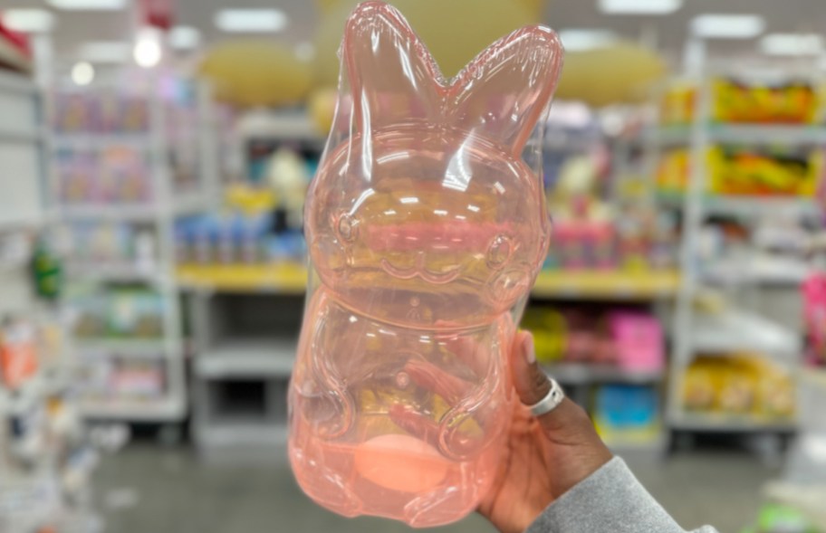 hand holding bunny container in the store