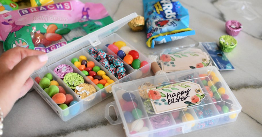 Create an Easter Snackle Box Using Candy and a Tackle Box!