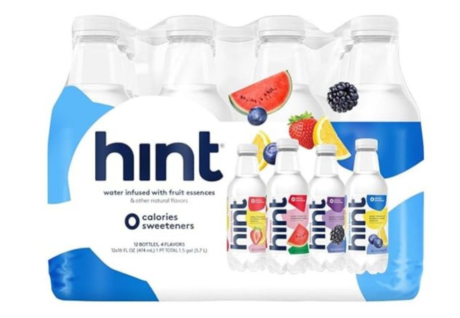 12 pack of 4 different hint waters on white background