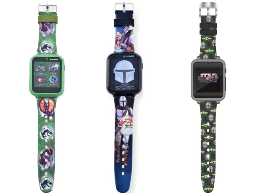 jurassic park, mandalorian, and grogu itimes watches stock images