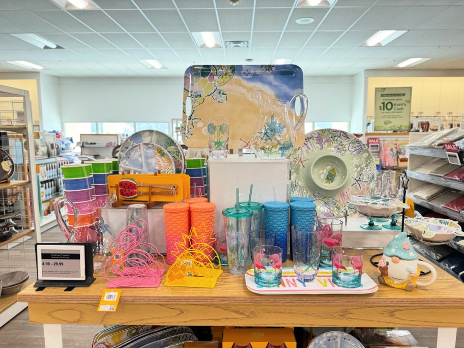 kohl's brightly colored summer tableware