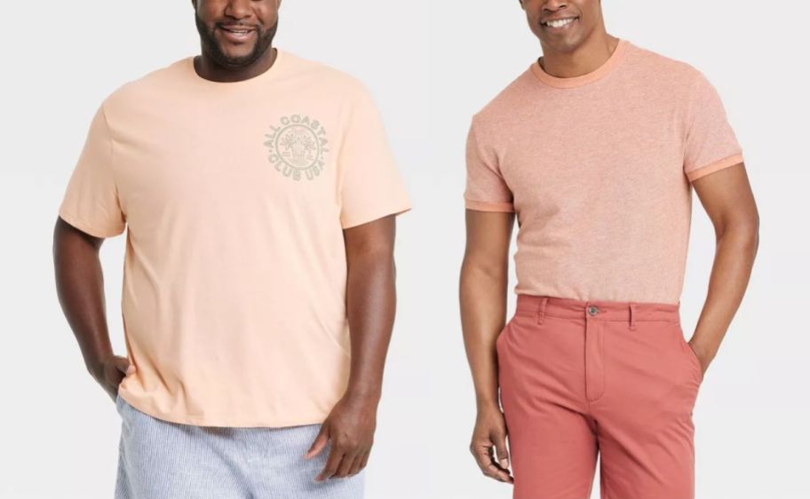two male models wearing tees from target
