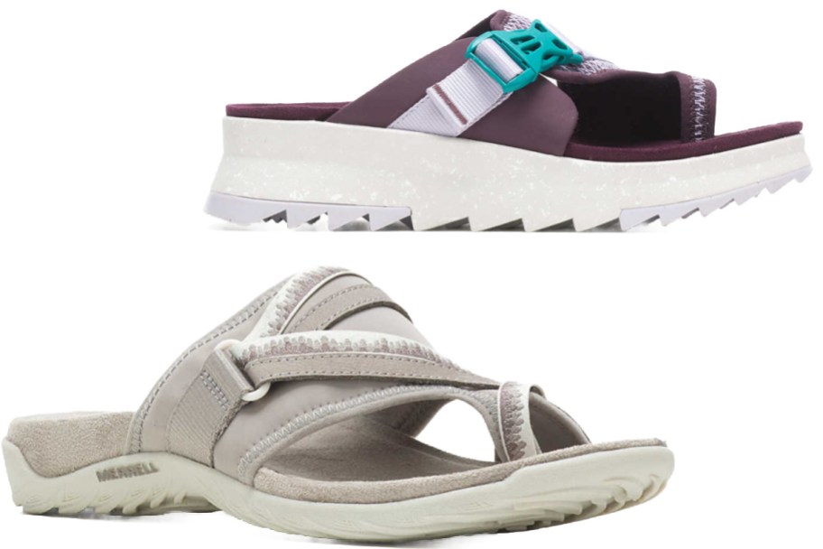 two pairs of womens merrell outdoor sandals
