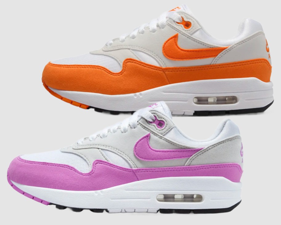pink and orange nike air max shoes