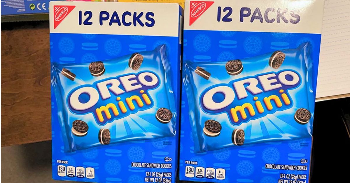 two 12 count boxes of oreo minis
