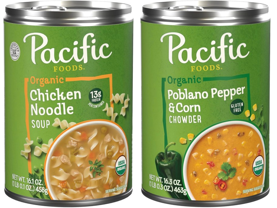 pacific organic soup cans