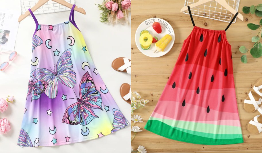 butterfly and watermelon girls dresses