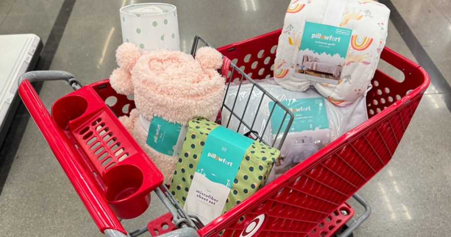 pillowfort comforters, sheets, blankets and more in target shopping cart