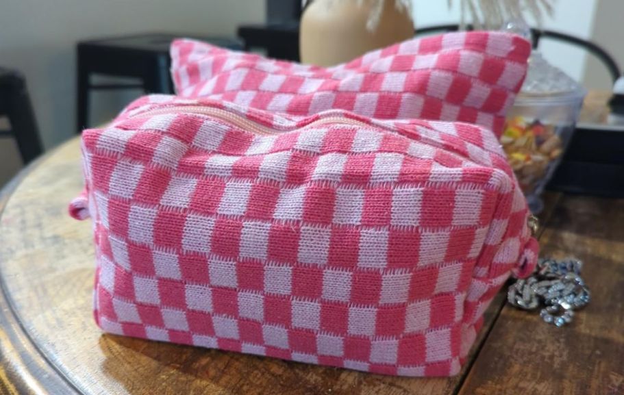 Checkered Cosmetic Bag 2 Piece Set In Pink Only 9 30 On Amazon checkered-cosmetic-bag-2-piece-set-in-pink-only-9-30-on-amazon