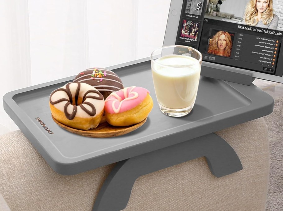 Clip-On Sofa Arm Tray w/ Phone & Tablet Holders $29.74 on Amazon | Space Saver & Convenient