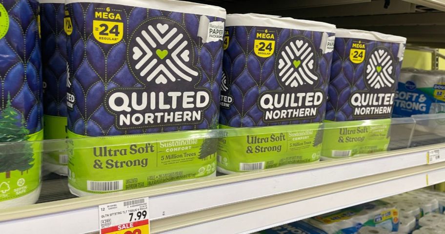 quilted northern toilet paper on shelf
