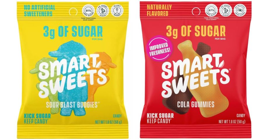 two bags of smart sweet gummies