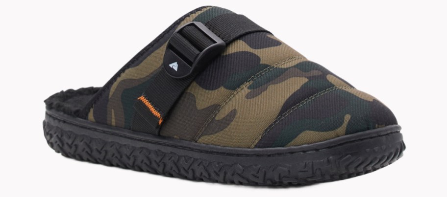 stock image of camo slippers
