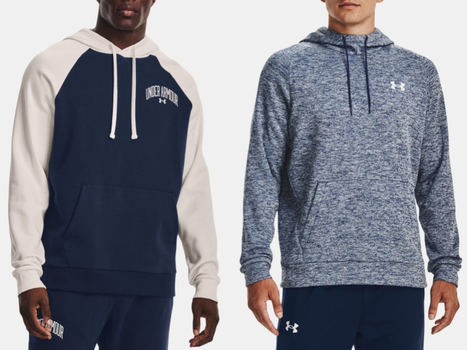 stock image of models wearing under armour hoodies
