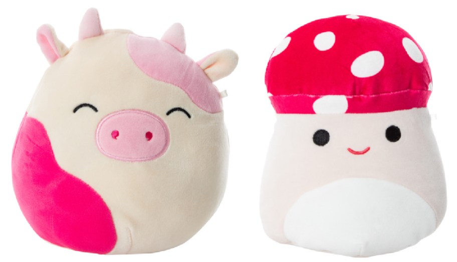 stock image of squishmallow cow and mushroom