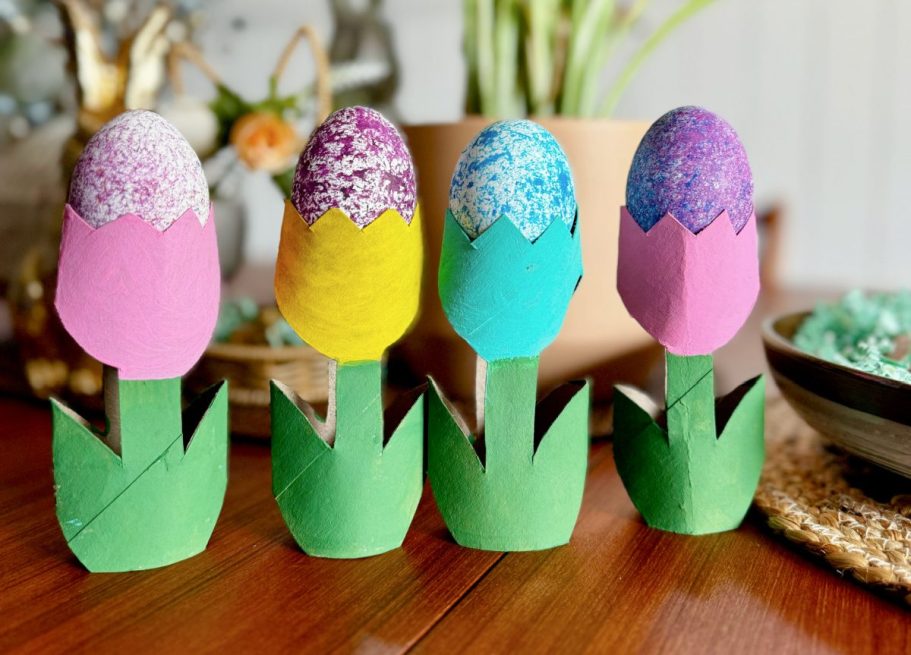 Turn Toilet Paper Rolls into Cute Spring Tulips (Perfect for Egg Holders!)