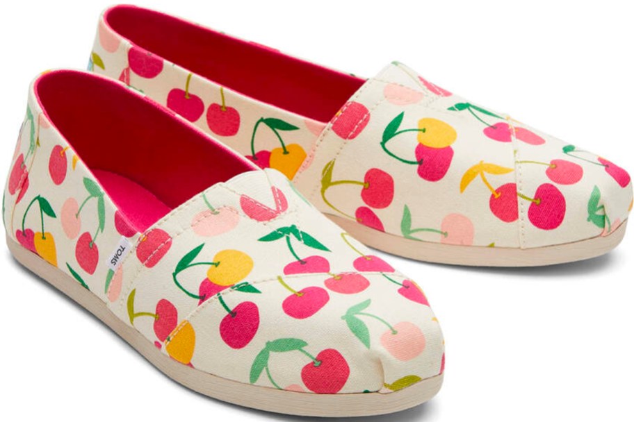 toms alpargata women shoes with cherries prints