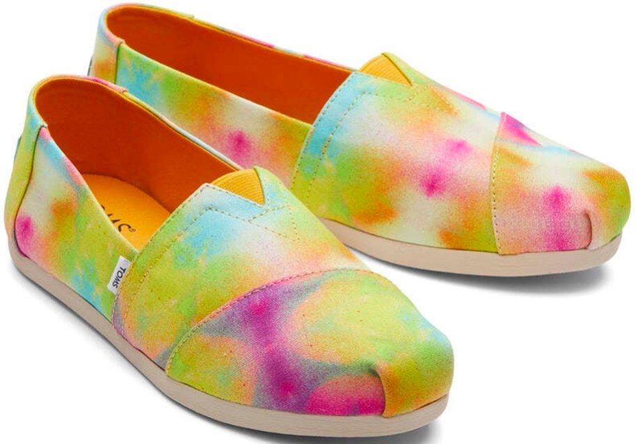 toms rainbow tie dye shoes stock image