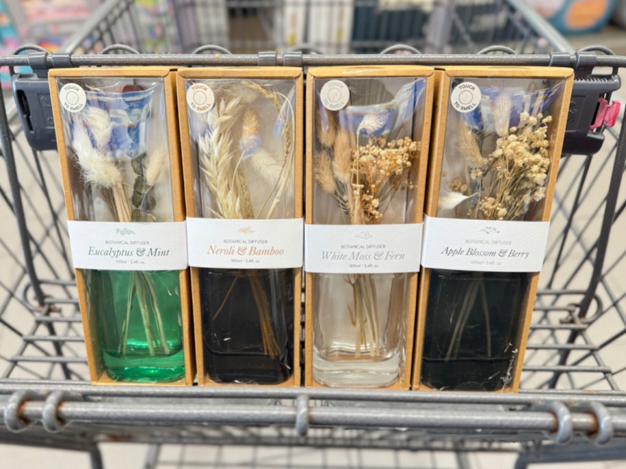 four diffusers displayed inside of ALDIs cart