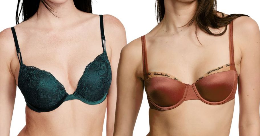 two women wearing victoria's secret bras