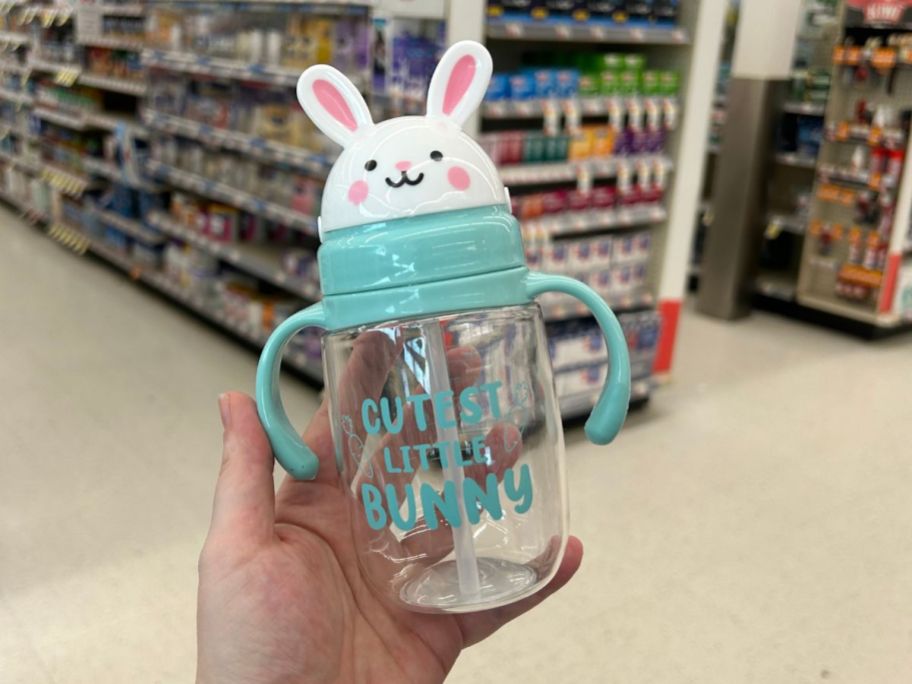 easter cup being held in store aisle
