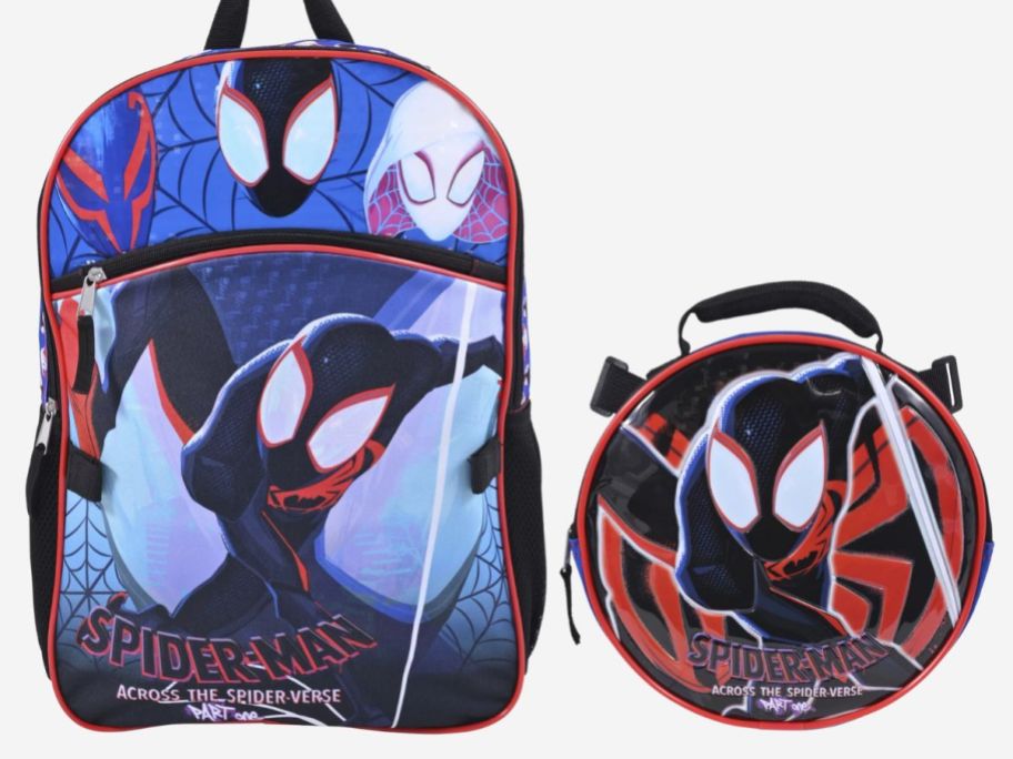 Spiderman Across the Spiderverse backpack and lunch bag set