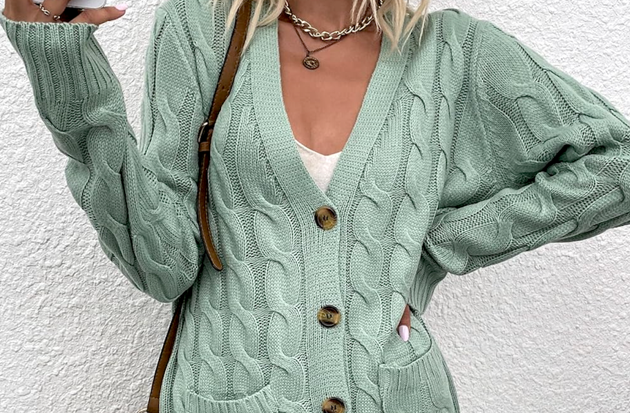 Trendy Women’s Cable Knit Cardigans Only $17.99 on Amazon – Great Reviews!