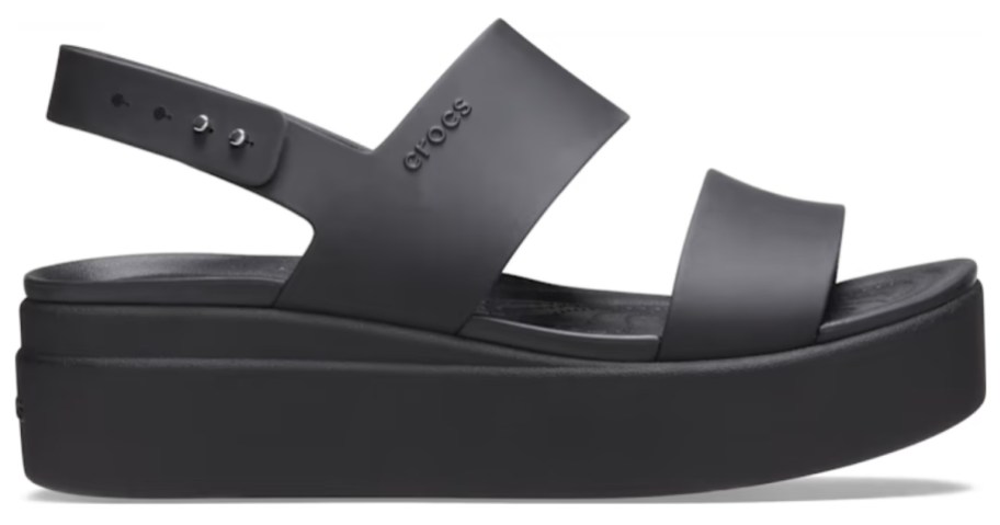 women's black Crocs wedge sandal