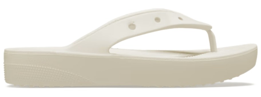 Crocs classic platform flip sandals in white