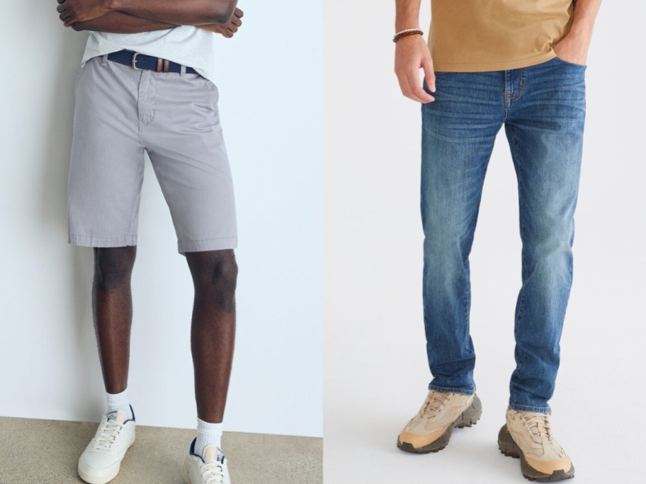men wearing Aeropostale Shorts and Jeans