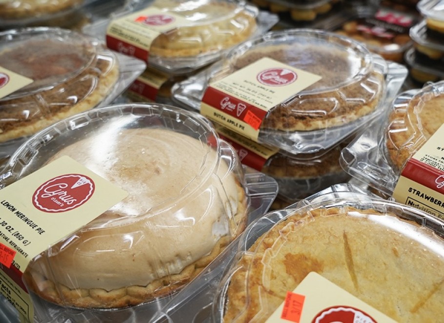 assortment of cyrus pies from a bakery