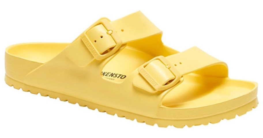 yellow Birkenstock EVA footbed sandal