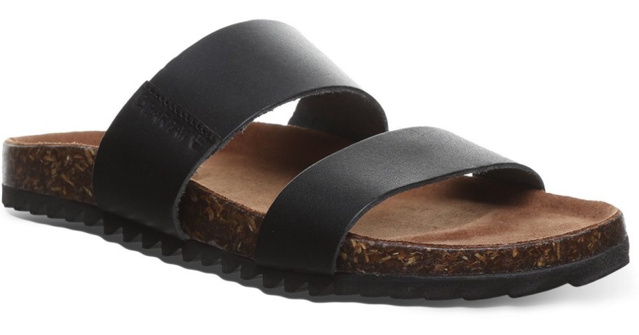 footbed sandal with black double straps