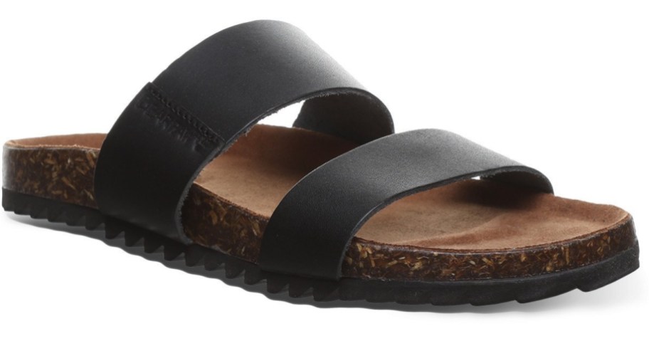 footbed sandal with black double straps