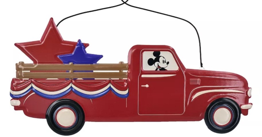 Mickey Mouse red truck with stars in the back patriotic wall decor