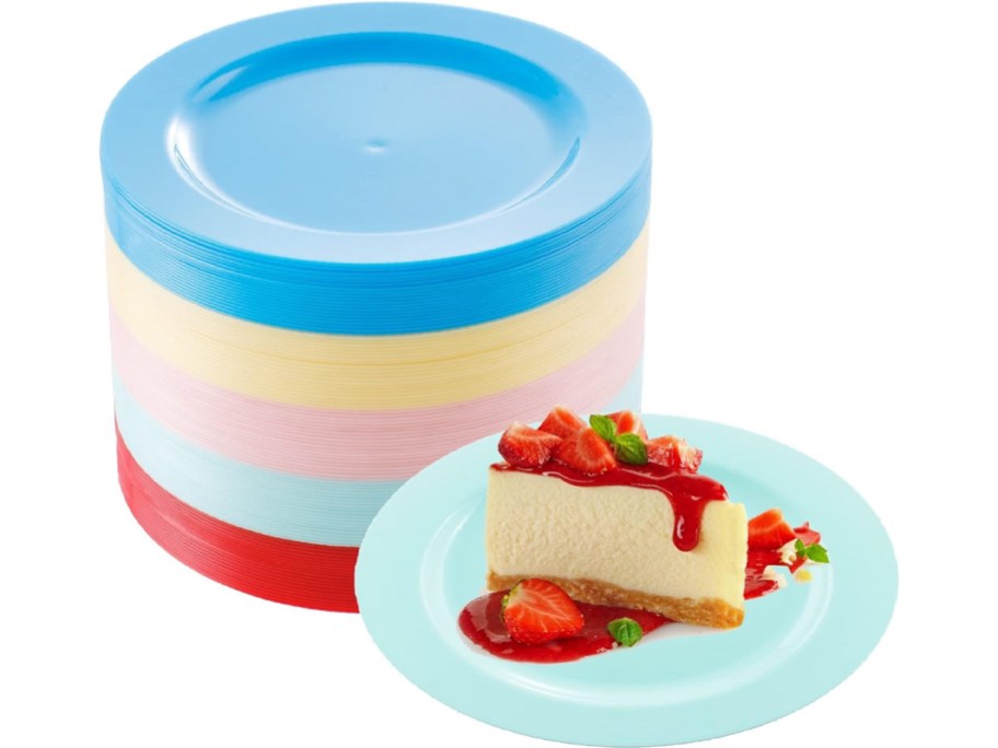 6.25inch Plastic Dessert Plates 100-Pack 