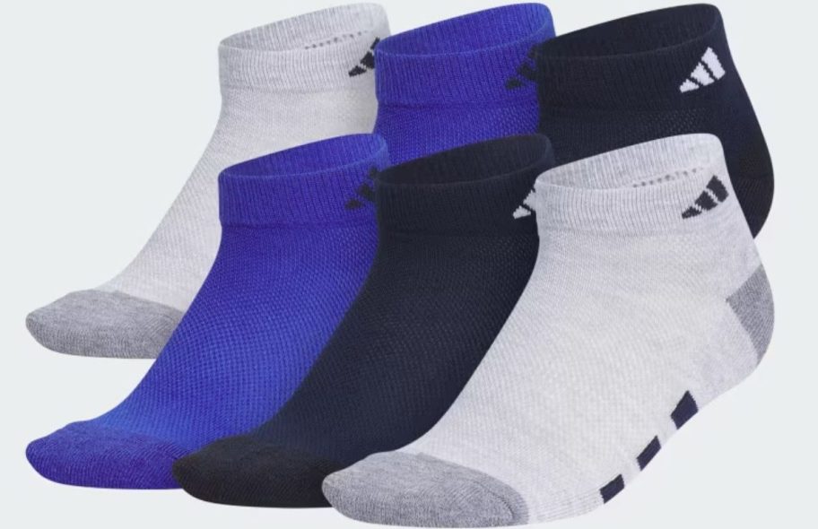 Adidas Kids Athletic Cushioned Low-Cut Socks 6-pack