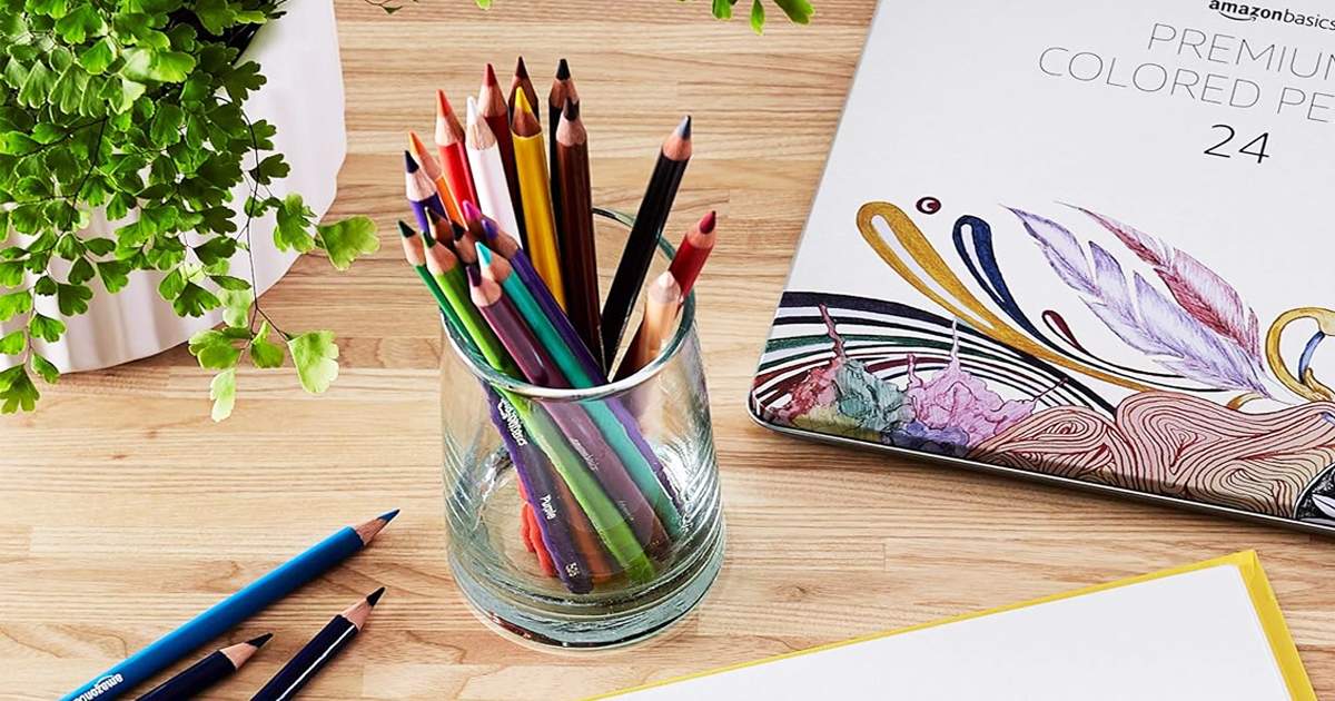 Amazon Basics Premium Colored Pencils 24-Pack w/ Storage Tin Just $2.84 Shipped (Reg. $12)