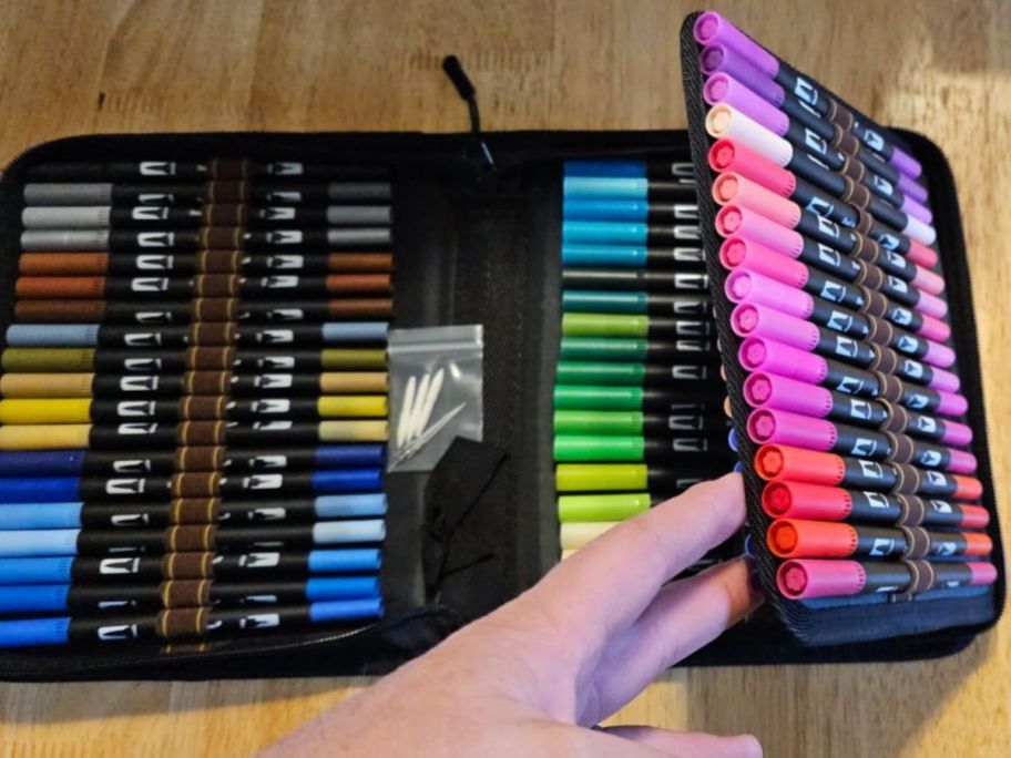 A case of Double Sided brush markers 
