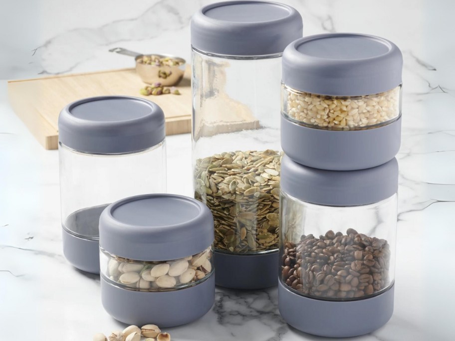 Anchor Hocking SecureLock Glass Canister 5-Piece Set