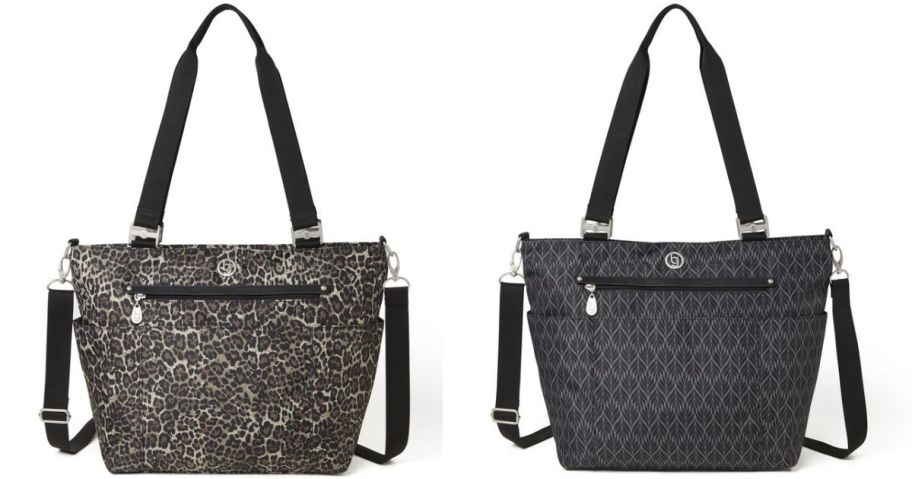 animal print and geo floral print baggallini tote bags