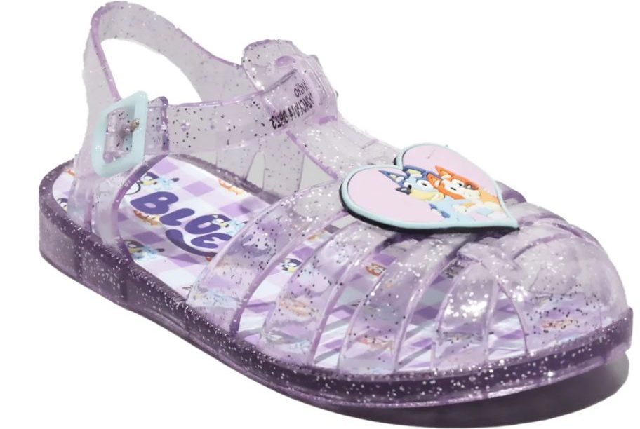 a a toddler girls purple jelly fisherman sandal