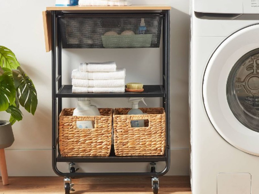 A Brightroom Utility Cart holding laundry products 