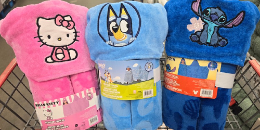 Costco Kids Hooded Towels Only $14.99 | Hello Kitty, Stitch, & Bluey!